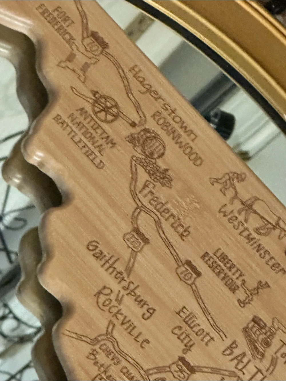 Wooden Maryland State Map Wall Art- Total Bamboo